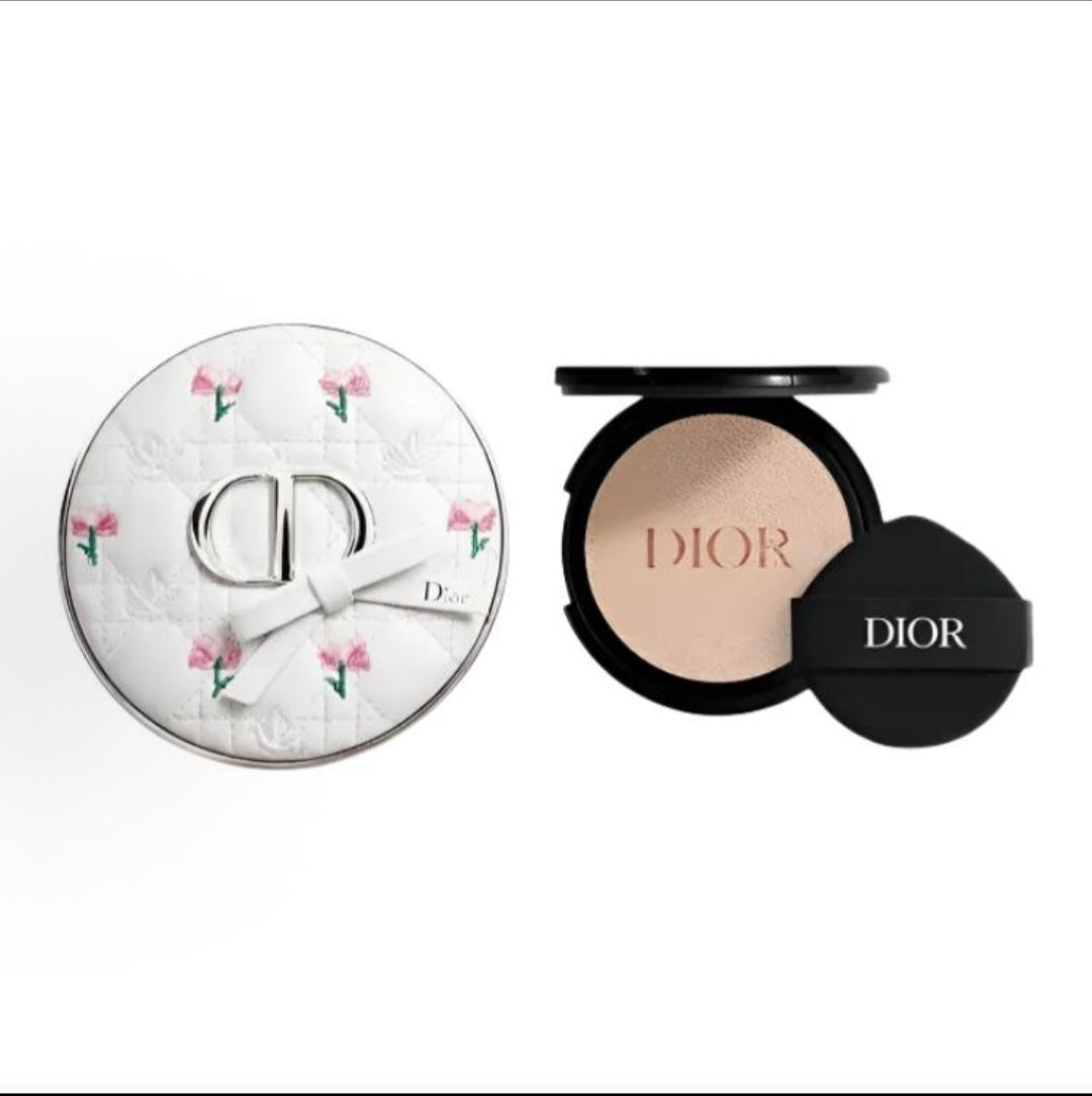 DIOR White Floral Cushion & Lipstick Makeup Set