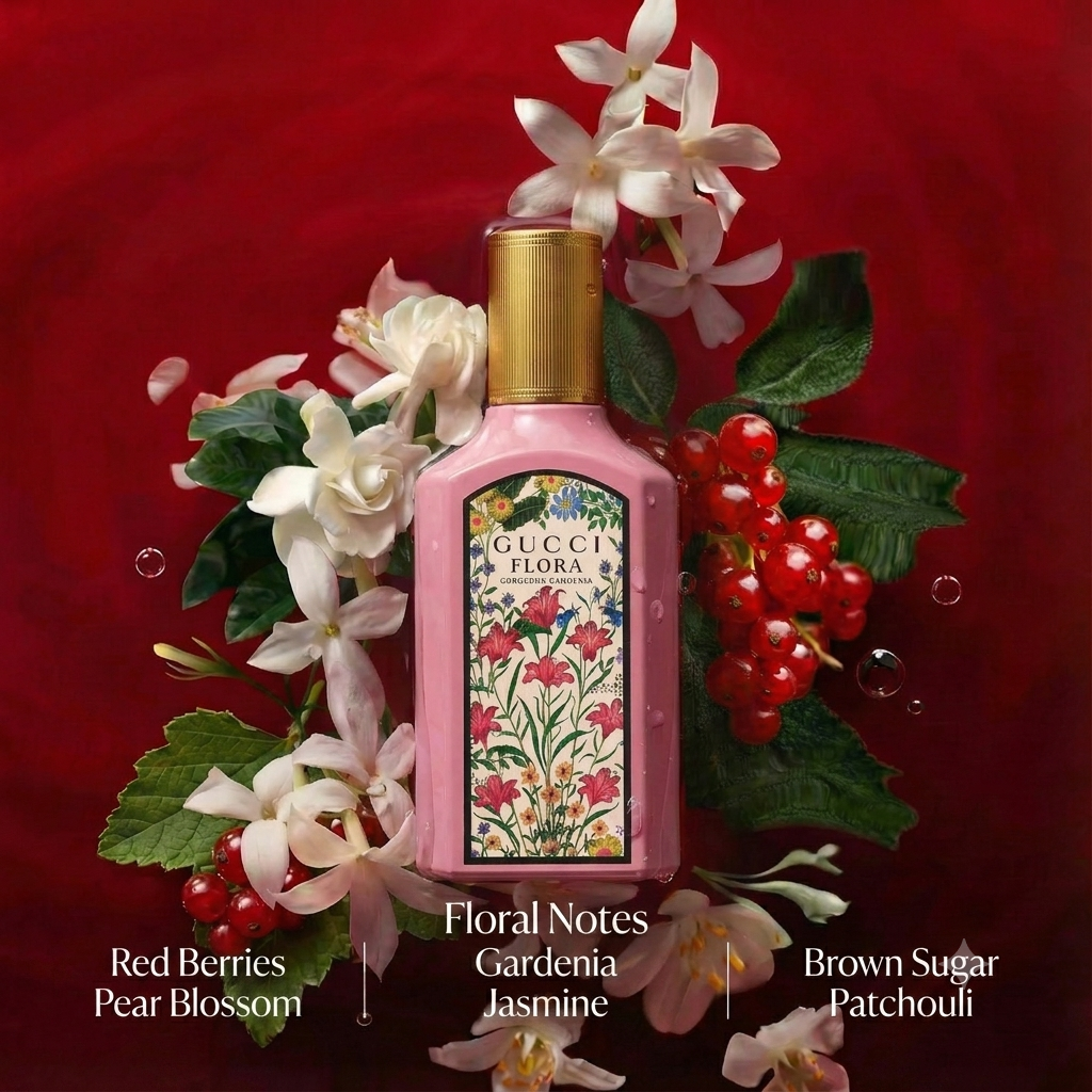 Gucci Flora Gorgeous Gardenia Perfume Gift Set with Bag