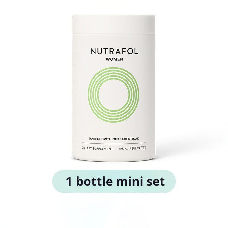 Nutrafol women's hair growth supplement container on a white background