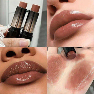Waterproof red brown lipstick with moisturizing, glossy mirror finish and long-lasting color