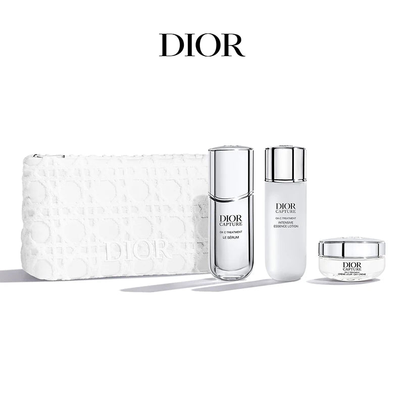 مجموعة عناية ديور Dior Skin Vitality مع حقيبة هدايا بيضاء وسيروم وكريم