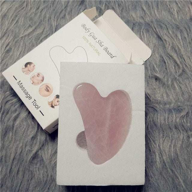 Natural Jade Gua Sha Scraper Board Massage Rose Quartz Jade.