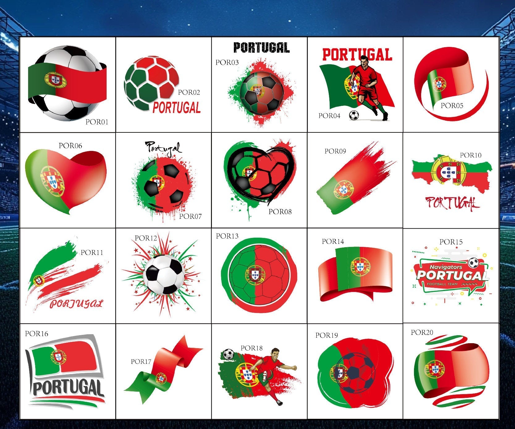 تاتو مؤقت World Cup بتصاميم منتخبات متنوعة وعالية الجودة.