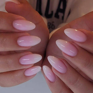 24pcs Simple Almond False Nails Sets Blush Design Press on N.