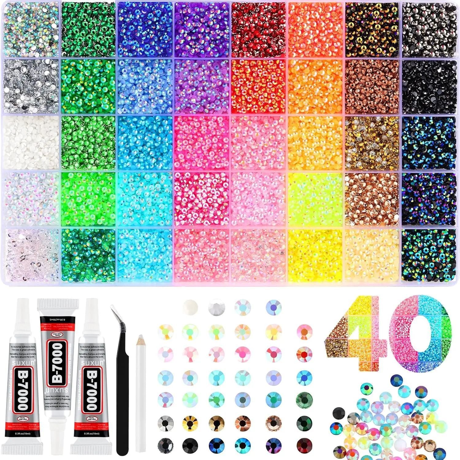 Multicolor Rhinestone Set for DIY Nail Art and Crafts.
