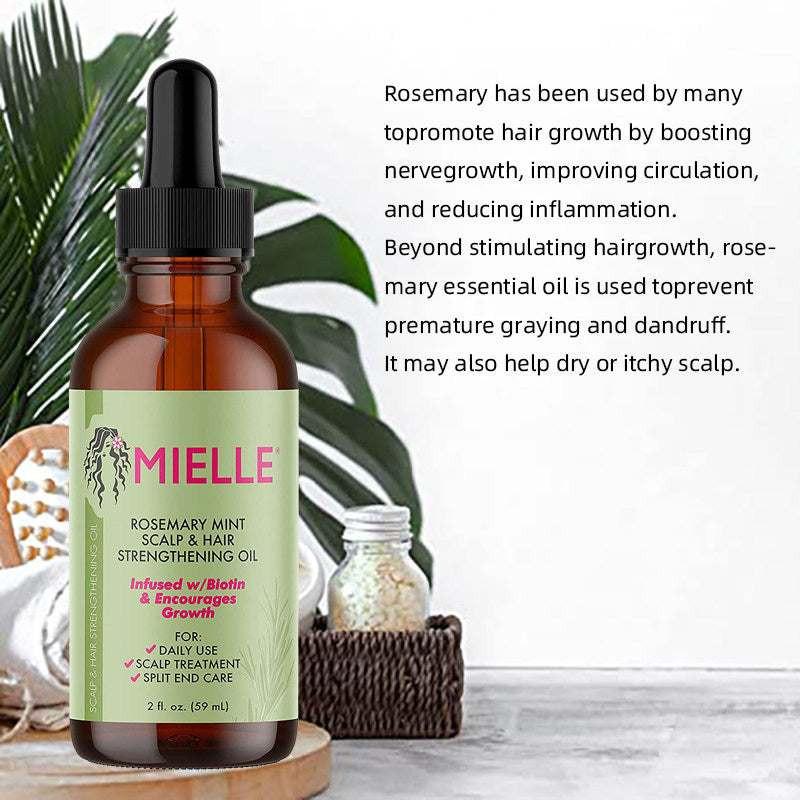 Mielle Rosemary Mint Scalp & Hair Growth Essential Oil – Infused with Biotin & Essential Oils | Nourishing Treatment for Hair Growth, Split Ends & Dry Scalp | 2 fl. oz.