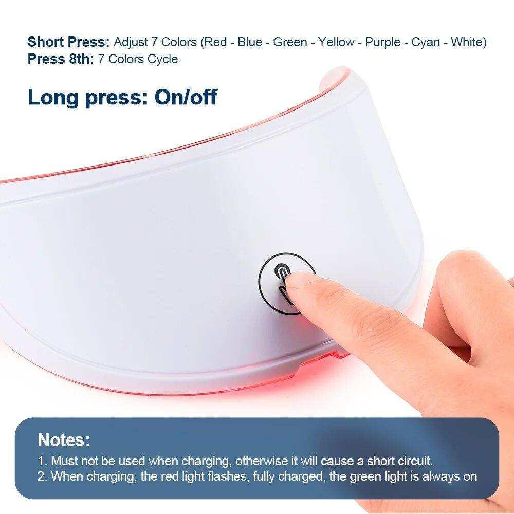 Arabelle Beauty 7-Color LED Face & Neck Mask - Rechargeable Light Therapy.