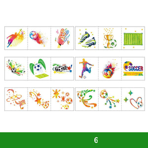 World Cup Watching Fan Face Atmosphere Decorative Sticker Waterproof Sticker, Durable Washable Luminous Football Tattoo Sticker.