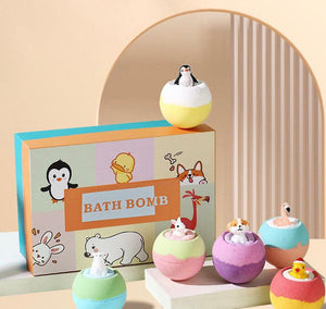 12pcs*60g Kids Bath Balls Marine Toy Scented Bath Salt Balls Explosive Essential Oil Bath Balls Bubble Bubble Bombs.