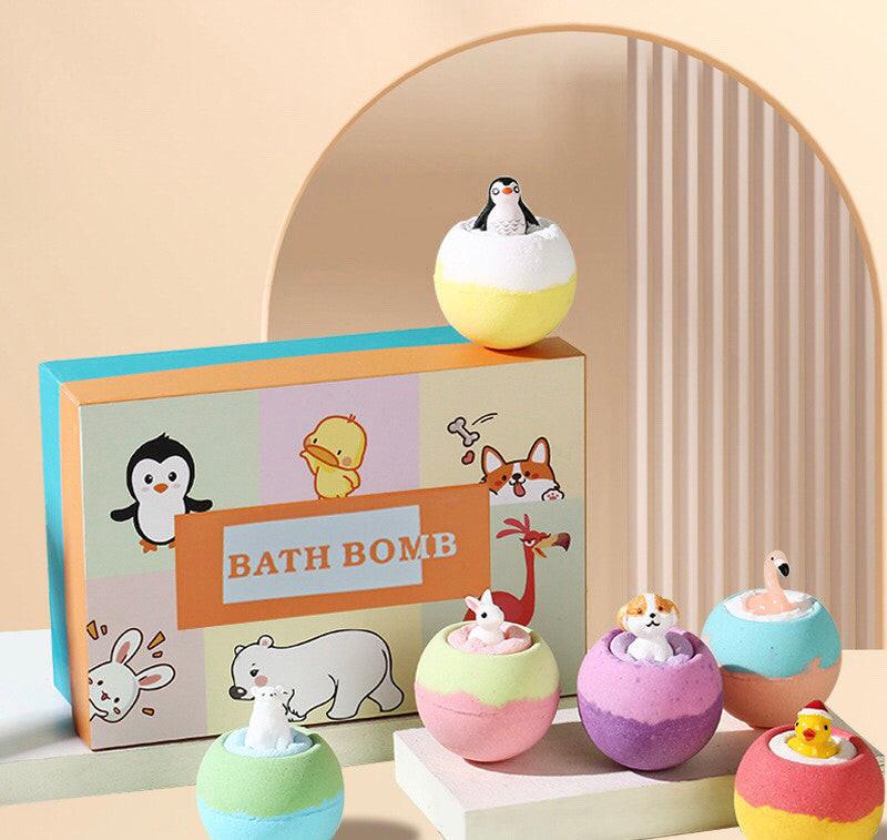 12pcs*60g Kids Bath Balls Marine Toy Scented Bath Salt Balls Explosive Essential Oil Bath Balls Bubble Bubble Bombs.