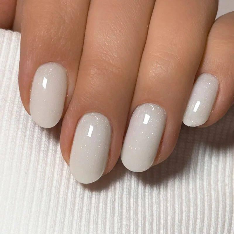 24pcs Simple Almond False Nails Sets Blush Design Press on N.