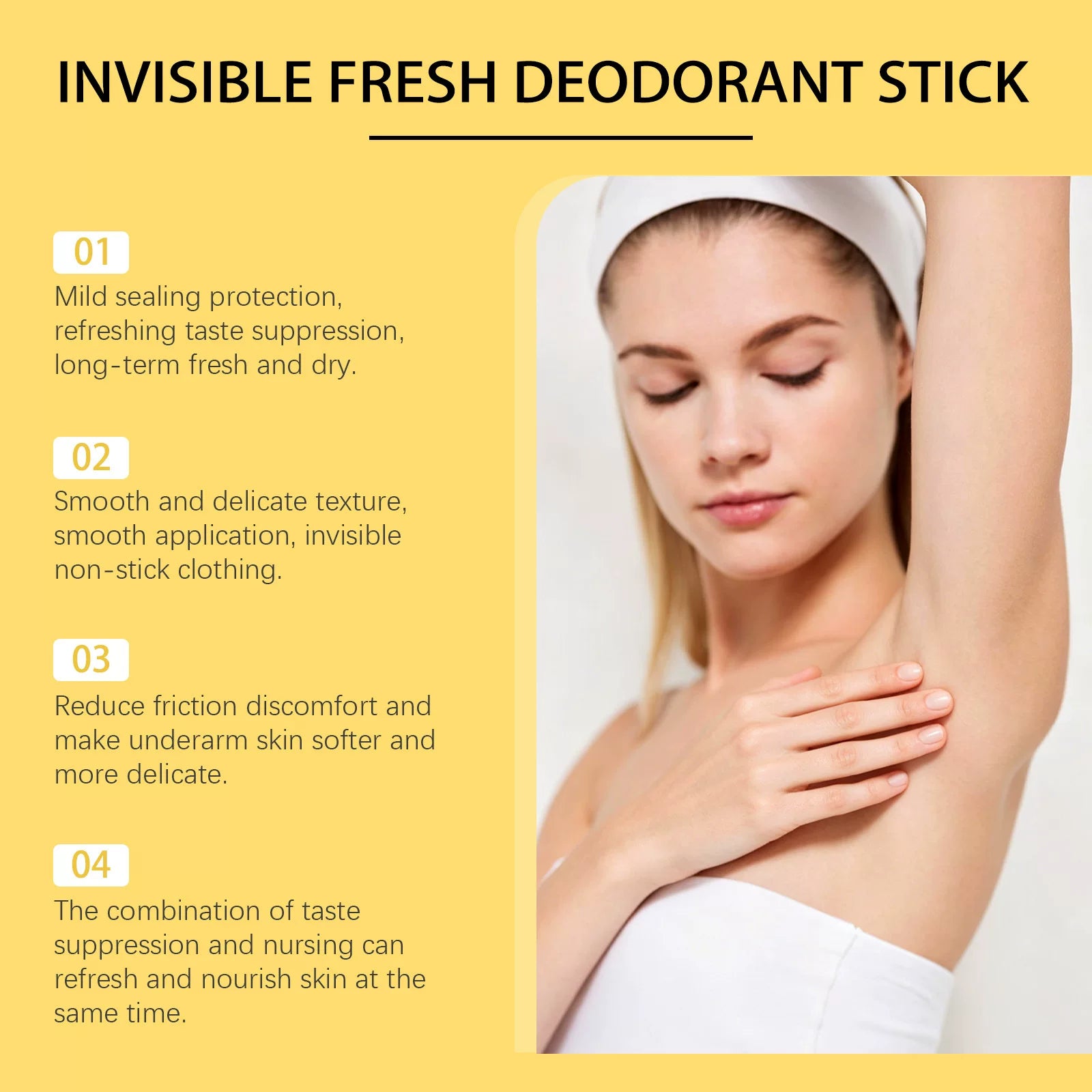 Zyvarn Fresh Invisible Body Stick Daily Care for Body and Armpit Skin, Refreshing and Long-Lasting Scent