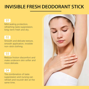 Zyvarn Fresh Invisible Body Stick Daily Care for Body and Armpit Skin, Refreshing and Long-Lasting Scent
