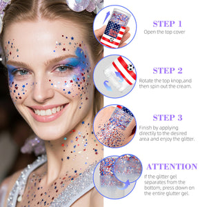 Sequin glue sticks, concert music festival glitter film beauty tools, facial makeup for sports matches, parties, and photo props.