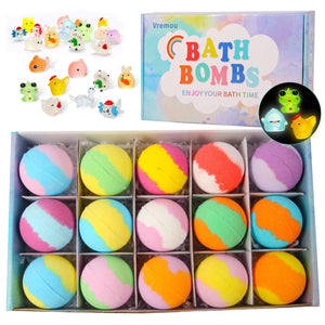 12pcs*60g Kids Bath Balls Marine Toy Scented Bath Salt Balls Explosive Essential Oil Bath Balls Bubble Bubble Bombs.