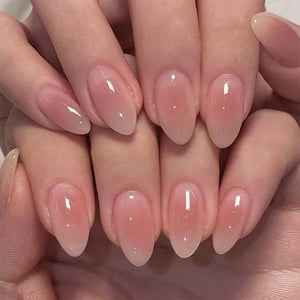 24pcs Simple Almond False Nails Sets Blush Design Press on N.
