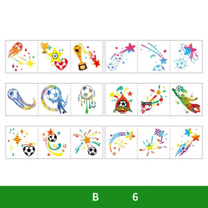 World Cup Watching Fan Face Atmosphere Decorative Sticker Waterproof Sticker, Durable Washable Luminous Football Tattoo Sticker.