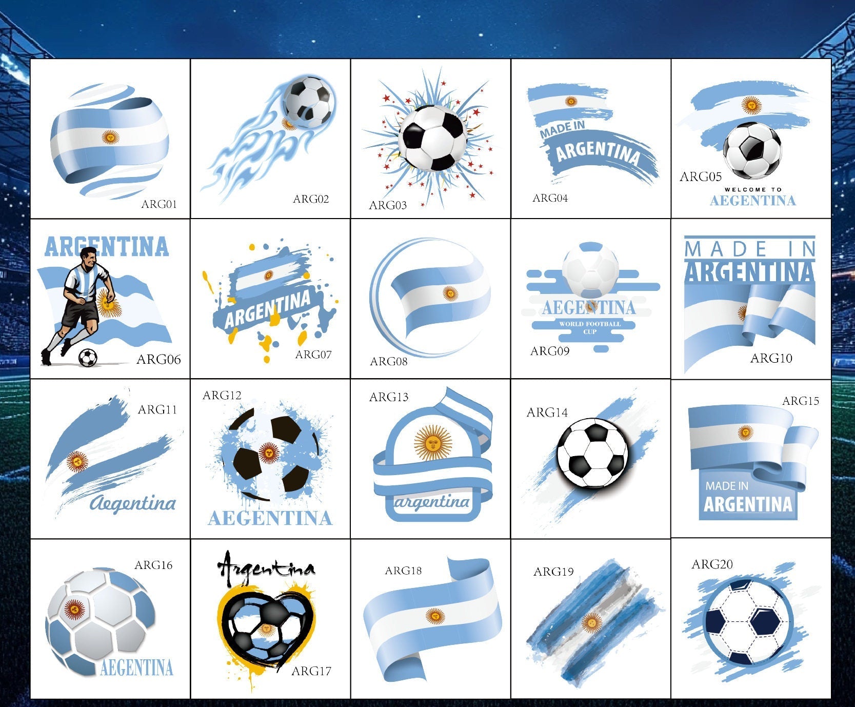 تاتو مؤقت World Cup بتصاميم منتخبات متنوعة وعالية الجودة.