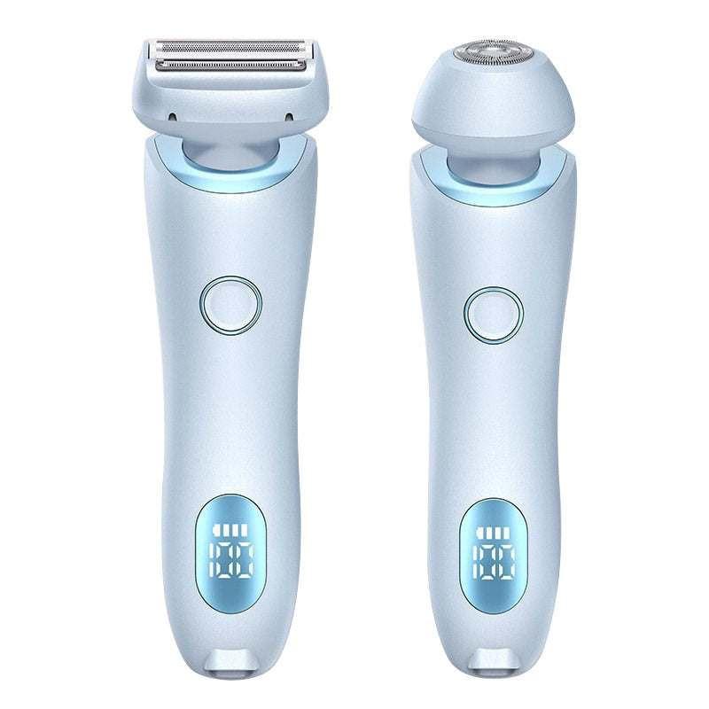 Waterproof electric razor for facial hair remover electric squeegee for women Blue wet hair removal razor.