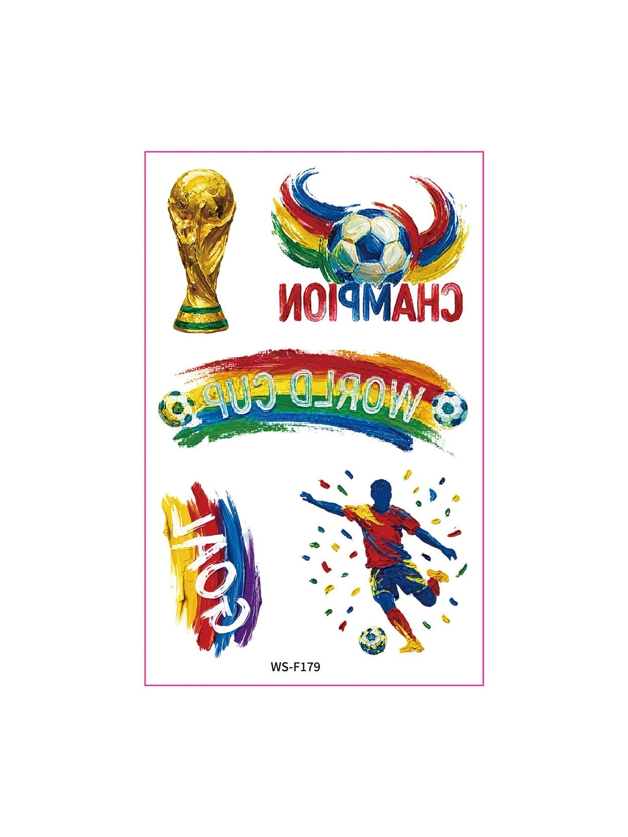 2026 World Cup Temporary Tattoos – Football Cheer Stickers for Face and Body.