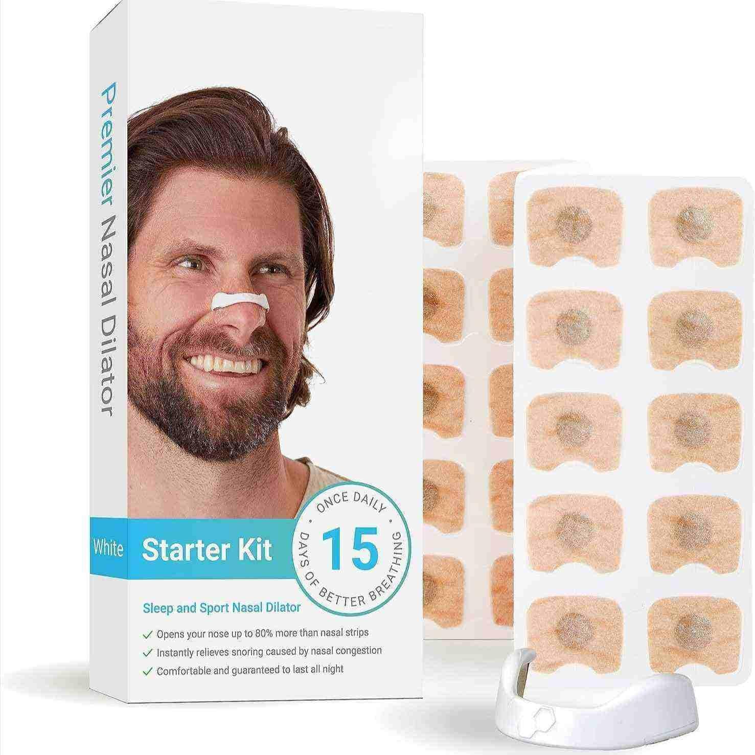 نفس Nasal breathing dilator starter kit with packaging and product display.