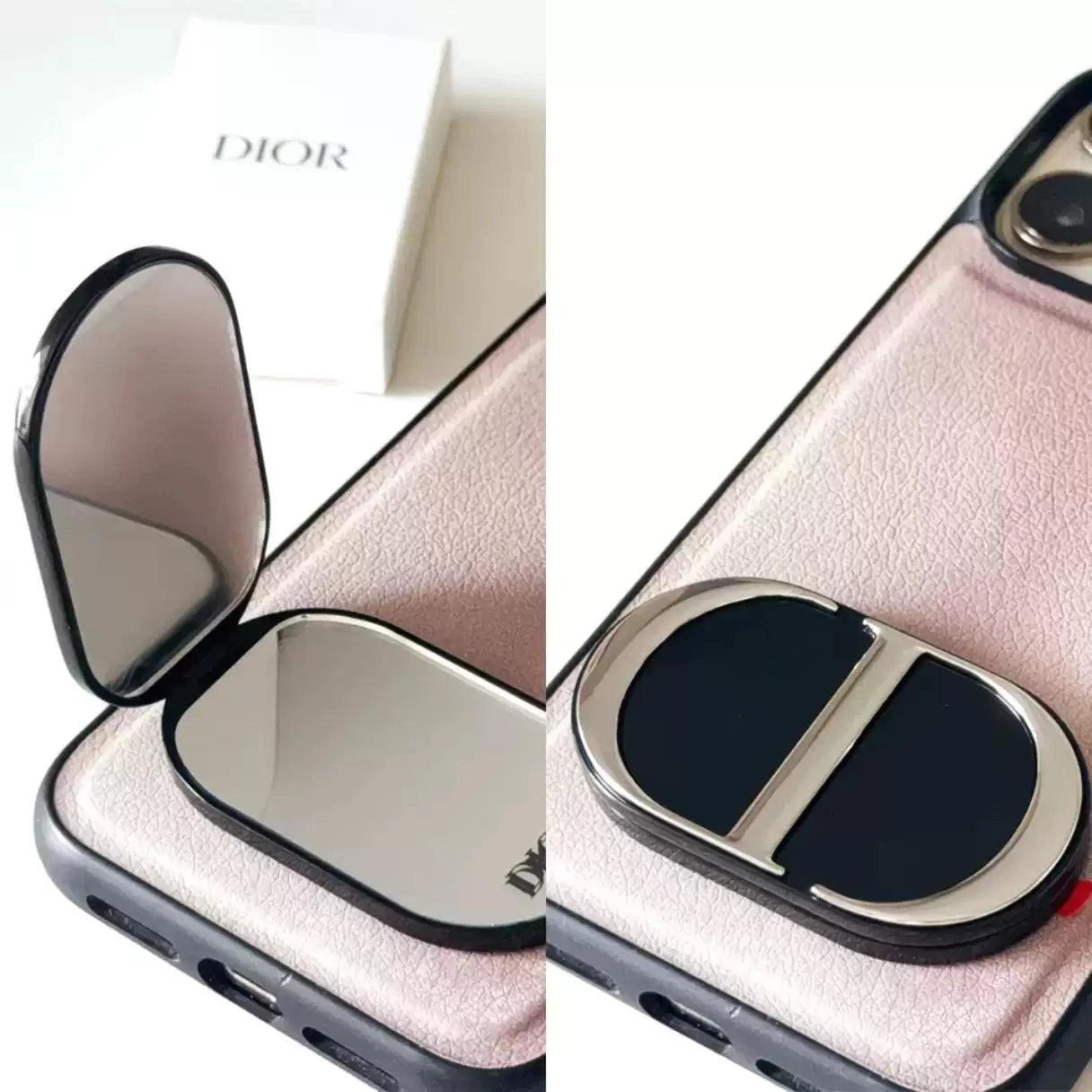 Dior Phone Ring Holder with Integrated Compact Vanity Mirror.