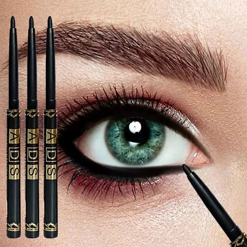 3Pcs Waterproof & Sweat-Proof Black Eyeliner Pencil - Long-L