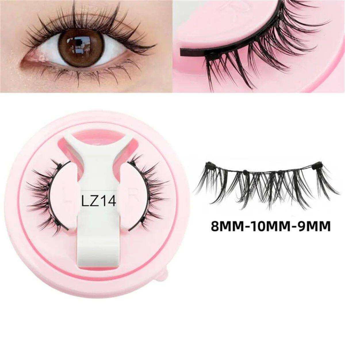 Reusable magnetic eyelashes with applicator kit for natural, voluminous look and easy, glue-free application
