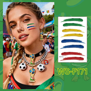 2026 World Cup Temporary Tattoos – Football Cheer Stickers for Face and Body.