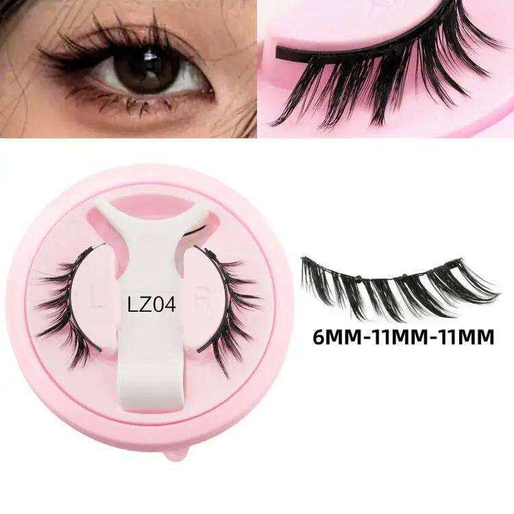 Magnetic eyelashes kit with 3D faux mink lashes and applicator for natural, reusable, glue-free volume