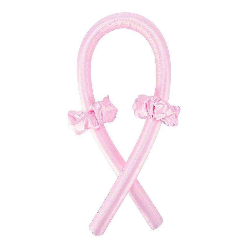 Heatless Curling Rod Headband with silk velvet rollers, scrunchies, and claw clip for overnight curls on long and medium hair