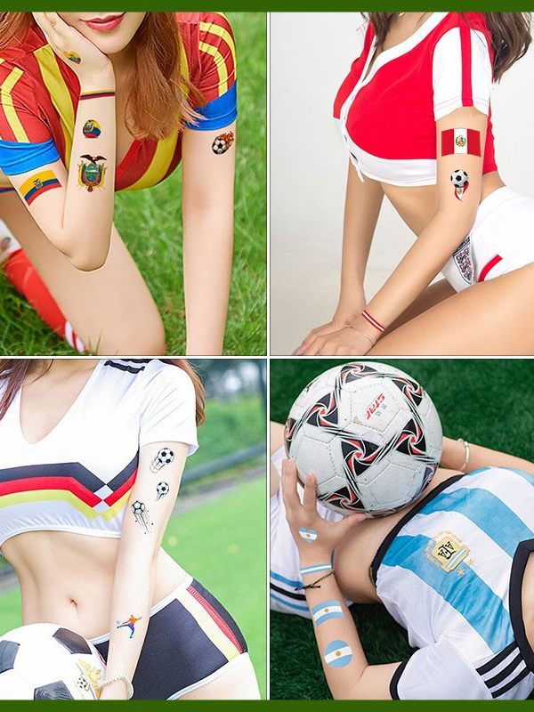 Tattoo stickers for the US, Canada, Mexico World Cup football rugby tournament, America's Cup face paper, waterproof sweat-resistant hair 10 sheets.