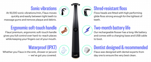 FLAUS Electric Flosser 3-speed 45 replacement head water flosser stick.