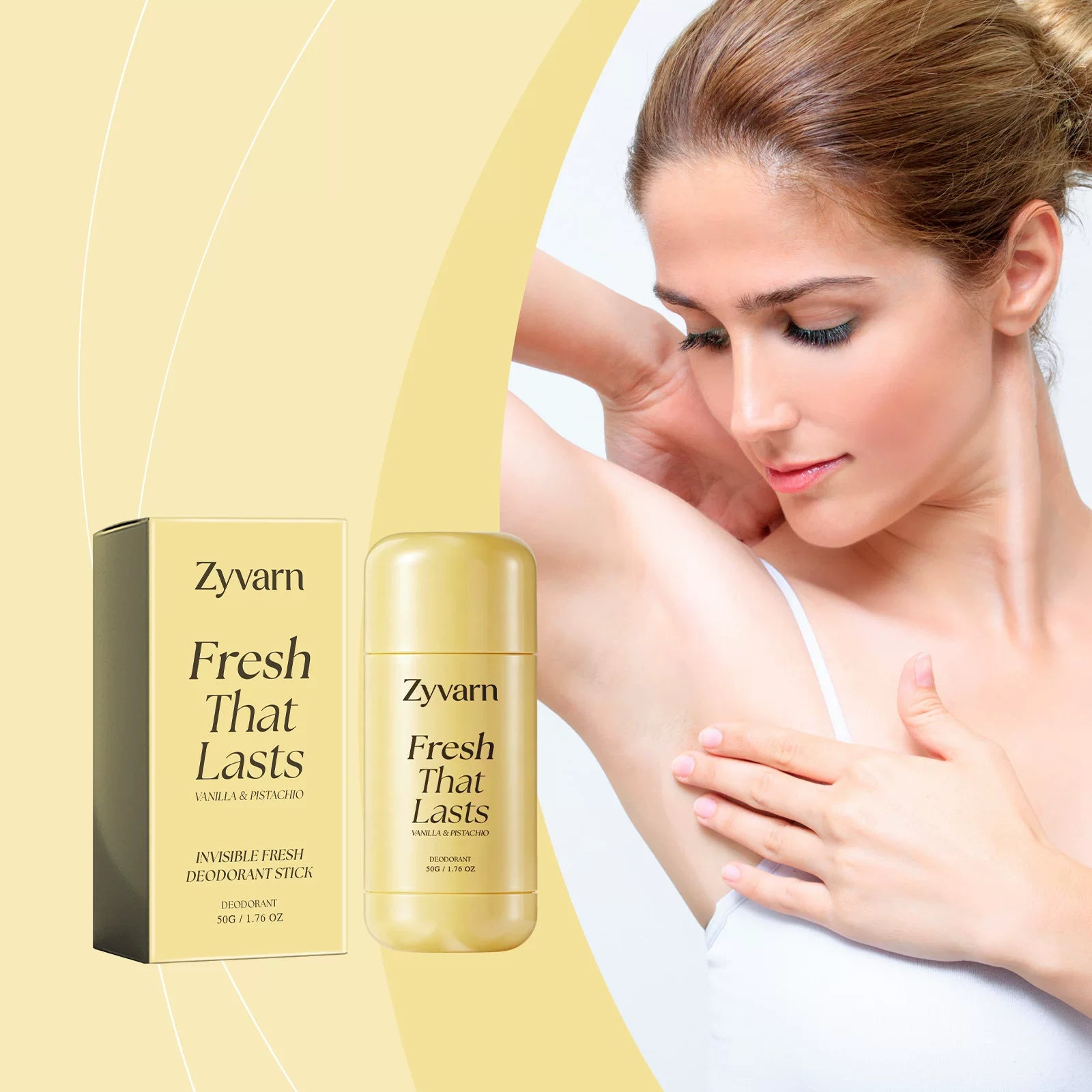 Zyvarn Fresh Invisible Body Stick Daily Care for Body and Armpit Skin, Refreshing and Long-Lasting Scent