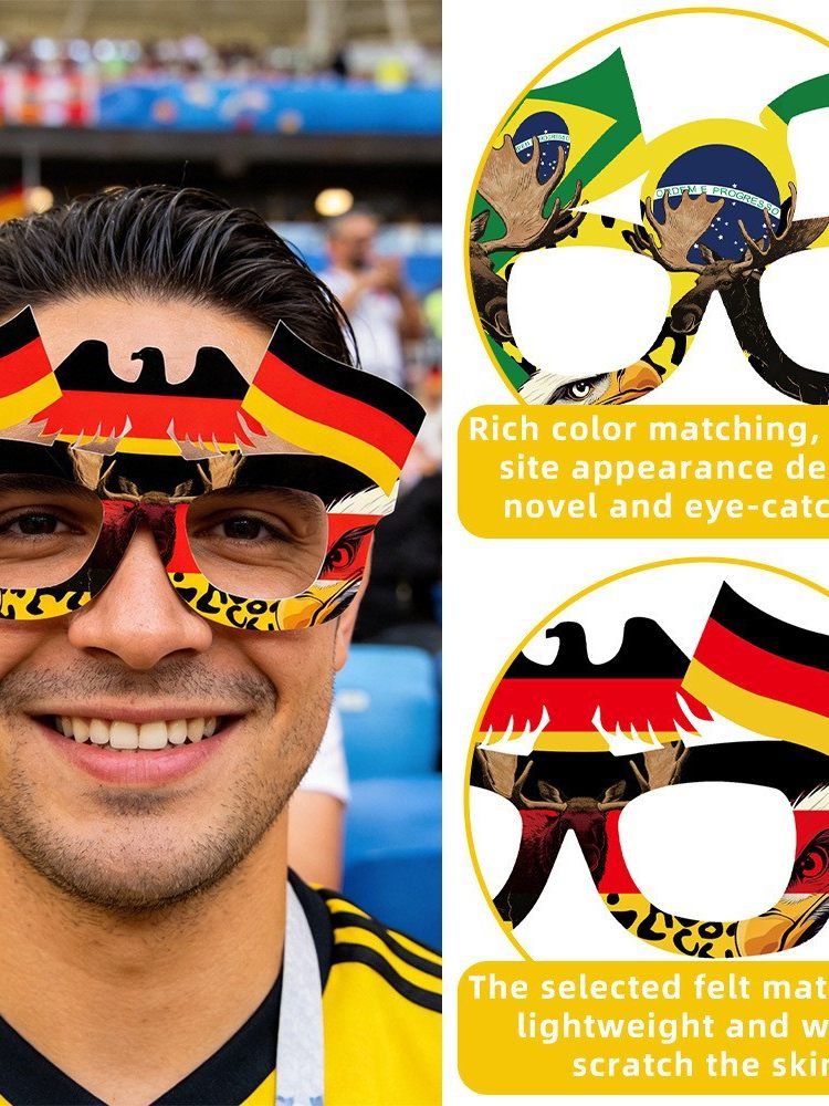 نظارات احتفالات World Cup بتصاميم أعلام دول متنوعة.