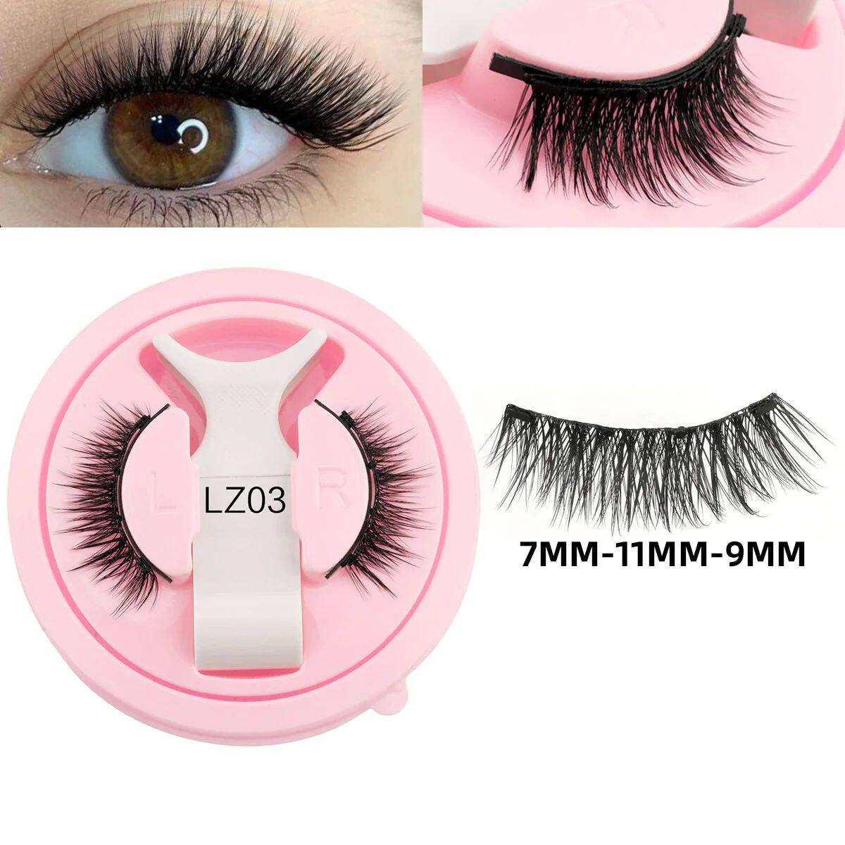 Magnetic eyelashes kit with reusable 3D faux mink lashes and applicator for natural volumized look