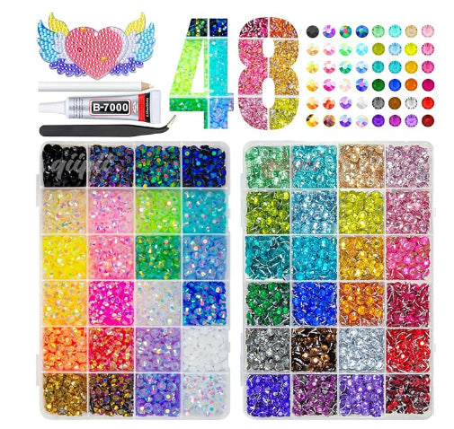 Multicolor Rhinestone Set for DIY Nail Art and Crafts.