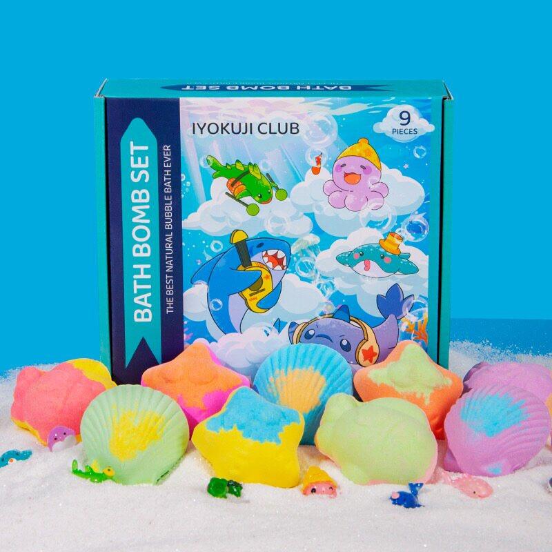 12pcs*60g Kids Bath Balls Marine Toy Scented Bath Salt Balls Explosive Essential Oil Bath Balls Bubble Bubble Bombs.