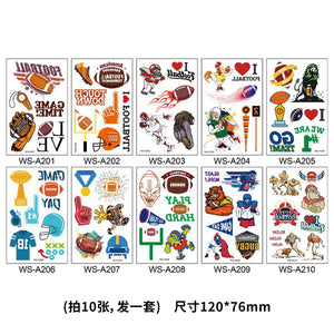 Tattoo stickers for the US, Canada, Mexico World Cup football rugby tournament, America's Cup face paper, waterproof sweat-resistant hair 10 sheets.