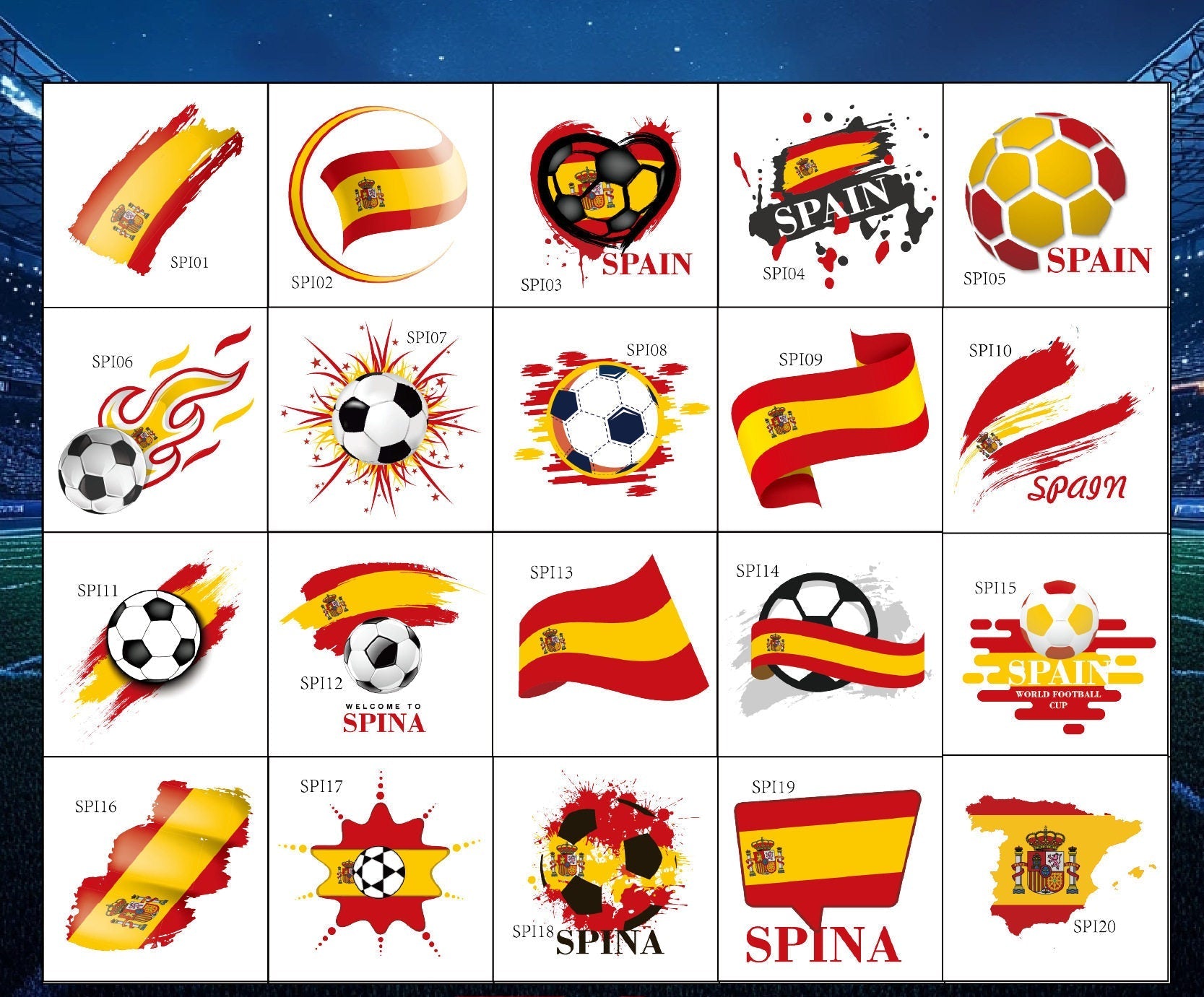 تاتو مؤقت World Cup بتصاميم منتخبات متنوعة وعالية الجودة.
