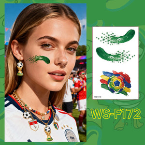 2026 World Cup Temporary Tattoos – Football Cheer Stickers for Face and Body.