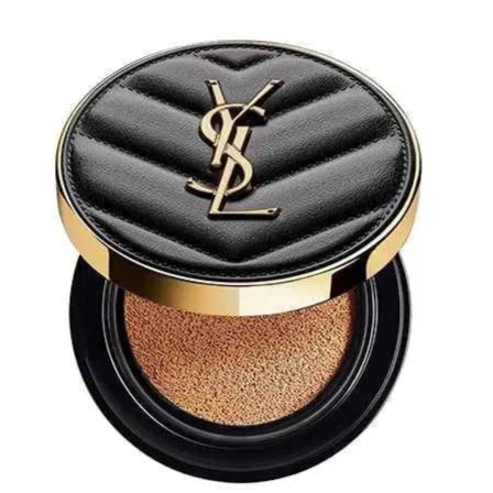 YSL Cushion Foundation luxury compact with natural beige shade and iconic black and gold case
