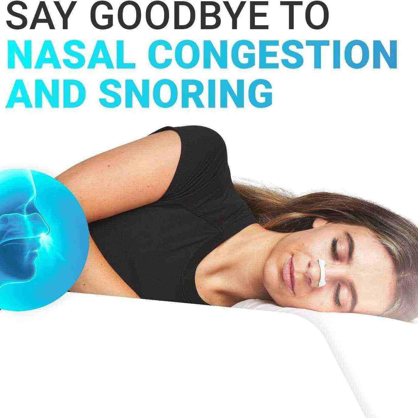 Nasal breathing dilator reducing congestion and snoring during sleep.