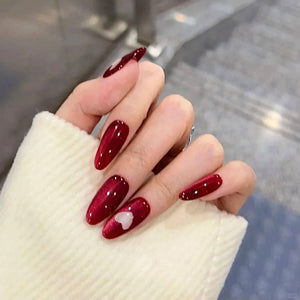 24pcs Simple Almond False Nails Sets Blush Design Press on N.