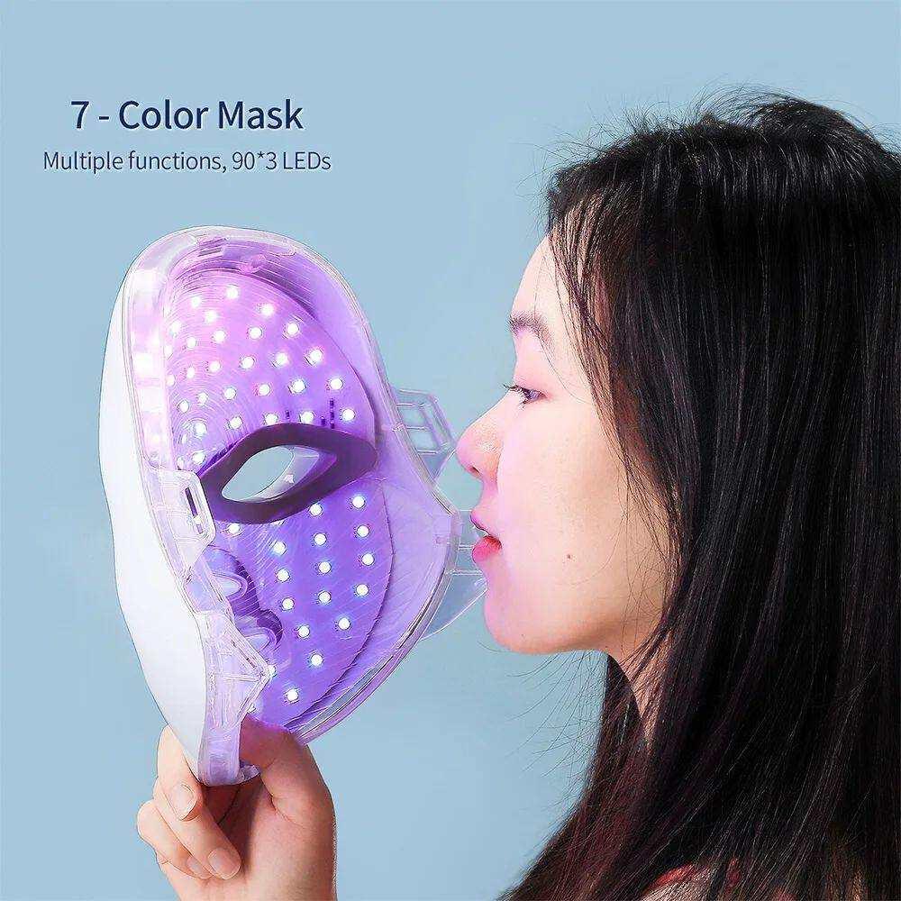 Arabelle Beauty 7-Color LED Face & Neck Mask - Rechargeable Light Therapy.