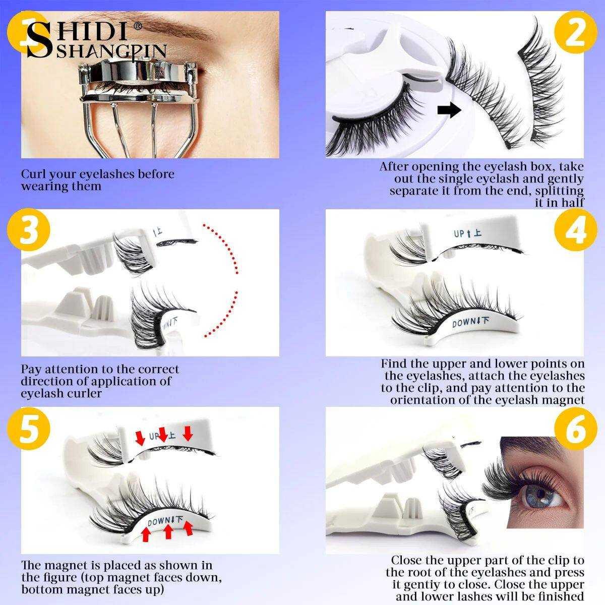 Magnetic eyelashes with applicator kit featuring reusable 3D faux mink lashes for natural voluminous look