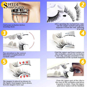 Magnetic eyelashes with applicator kit featuring reusable 3D faux mink lashes for natural voluminous look
