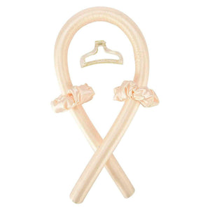 Heatless curling rod headband set with silk velvet hair rollers, scrunchies, and claw clip for overnight curls