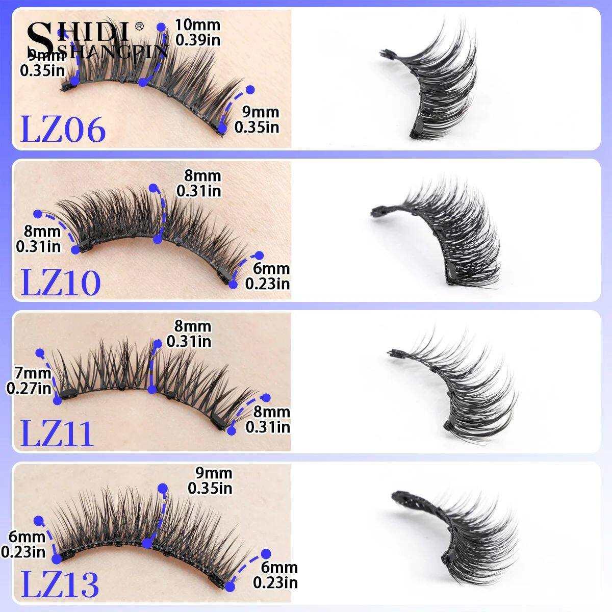 Magnetic eyelashes kit with applicator for natural, voluminous 3D faux mink lashes, glue-free and reusable