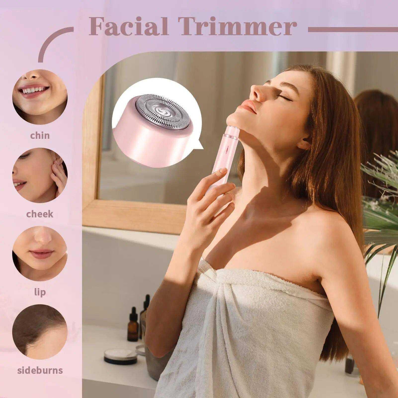 Waterproof electric razor for facial hair remover electric squeegee for women Blue wet hair removal razor.